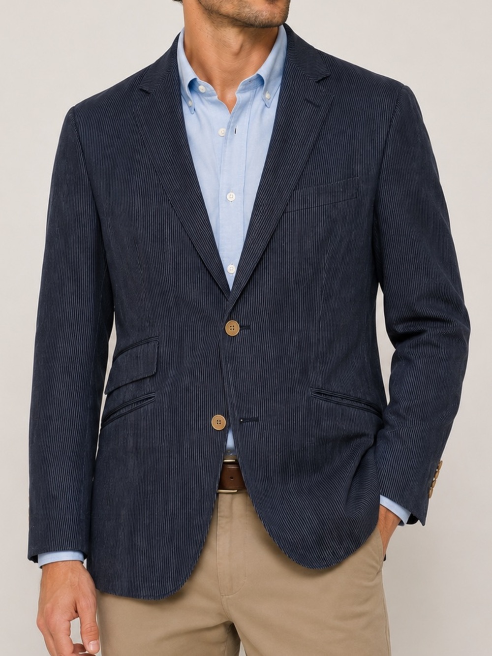 Tallia Men’s Blue Pinstripe 100% Linen Sport Coat Blazer 40R
